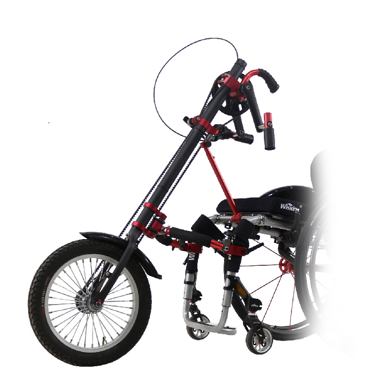 rimorchio per sedia a rotelle per disabili con spinta a mano da corsa